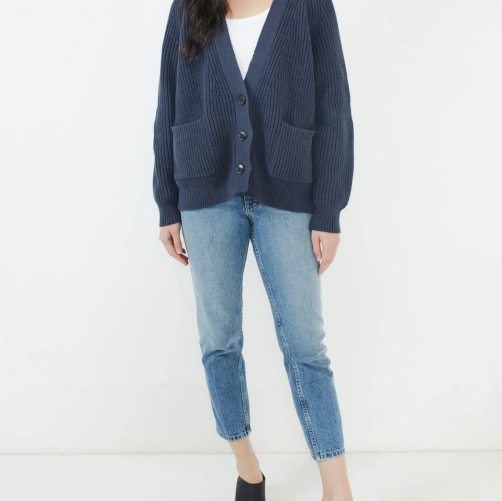 Cotton/Silk Darling Cardigan Navy (size 1)